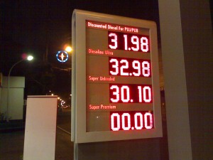 gasoline price taken on 01.05.2009